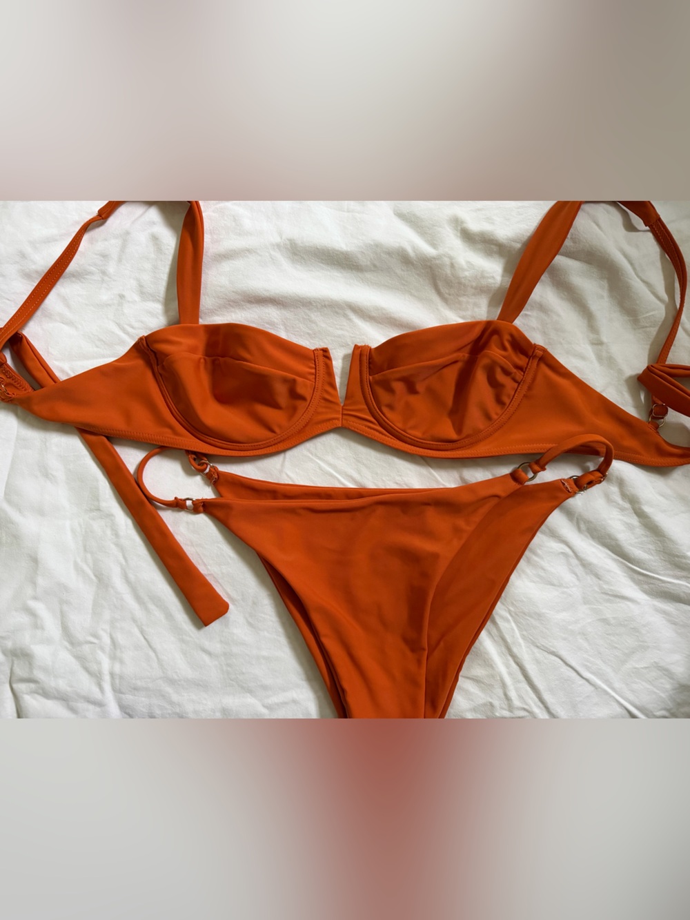 Monday Swimwear Orange Underwire Bikini Set
